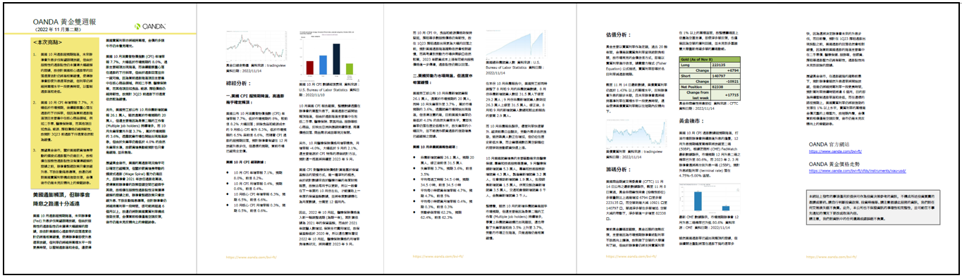 OANDA 黃金雙週報「2022年11月_2期」